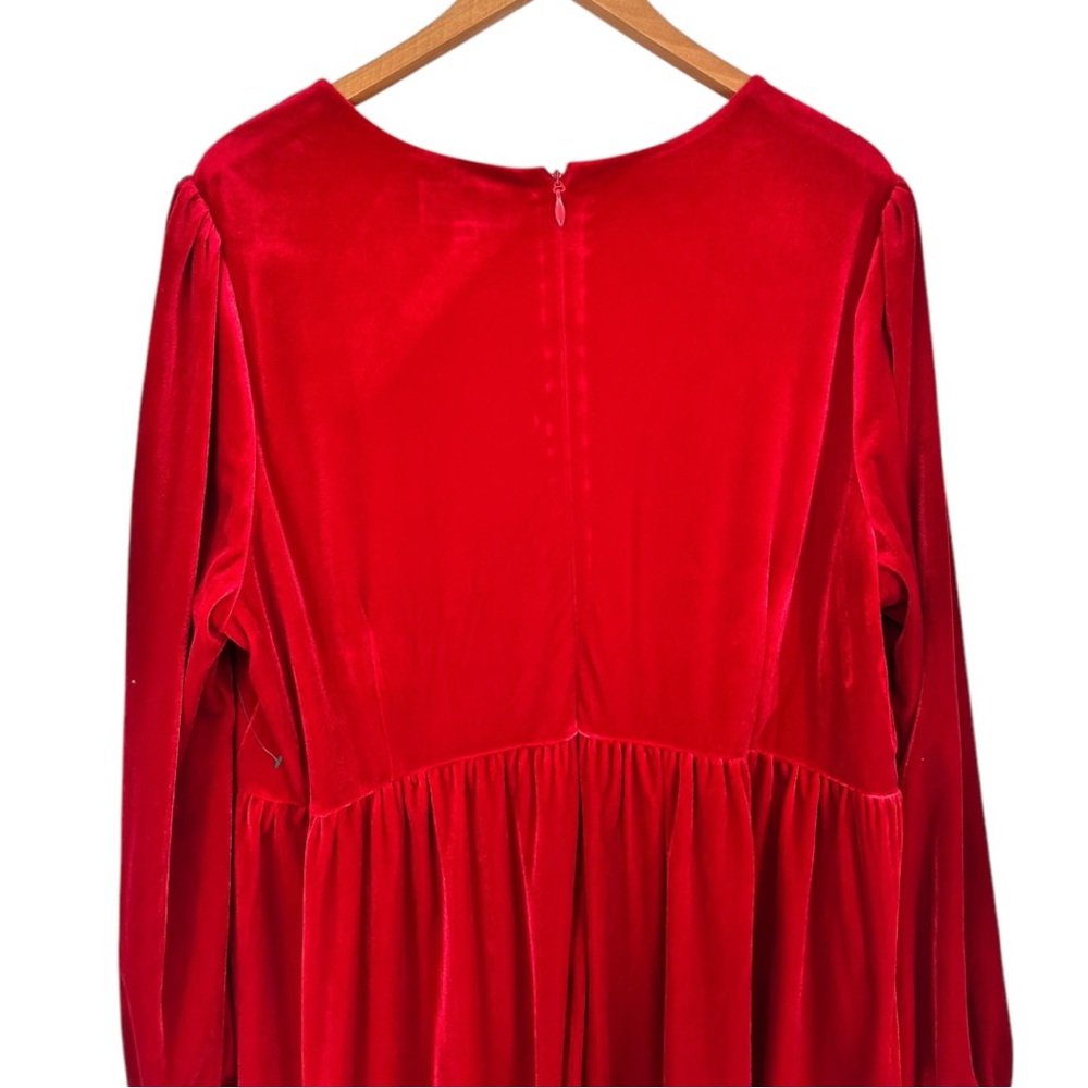 Sugarlips Glow Bow Velvet Mini Dress in Red size 2X Rhinestone Embellished - Picture 7 of 10